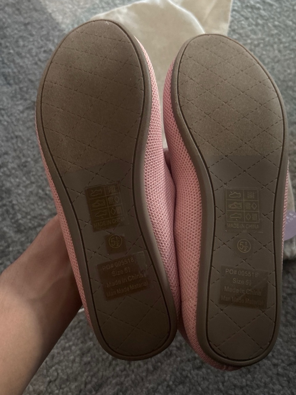 Journee Collection Blush Pink Knit Slip-On Ballet Flats - Picture 2 of 2